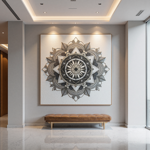 微信公眾號二維碼，方形圖案，黑白相間設計，中間顯示觀瀾堂標識，周圍有細密的幾何圖案裝飾，清晰可掃描